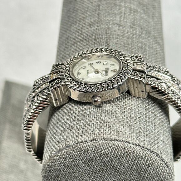 Cote De Azur Watch 24mm Oval MOP Dial Western Rhinestone Cuff New Battery - Picture 4 of 11